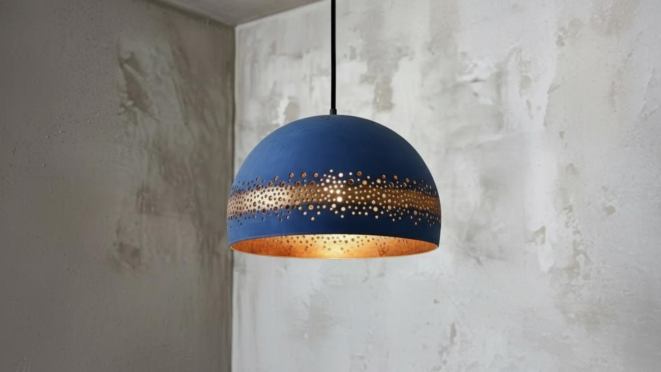 Blue Patina Copper Dome Pendant Light , Rustic Farmhouse Lighting, Hanging Pendant Lighting, Kitchen Island Lighting, Ceiling Light Fixture