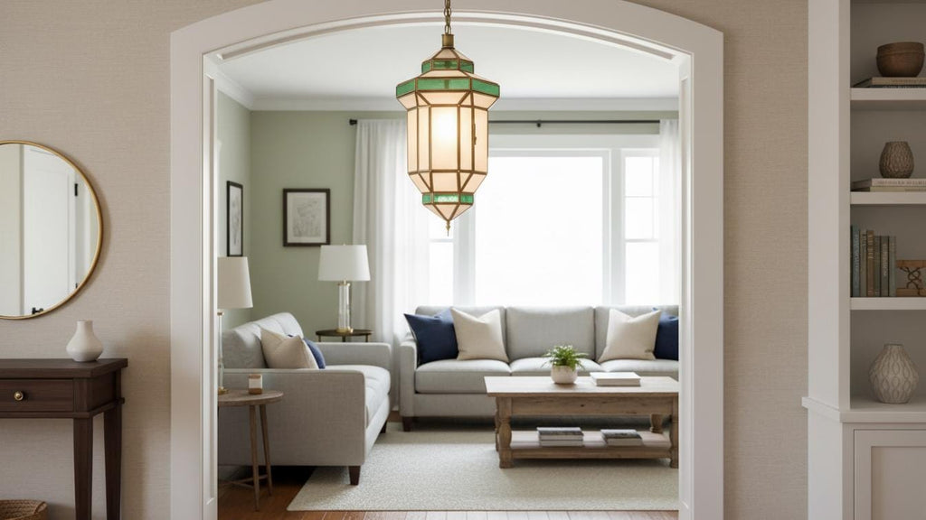 Handmade Moroccan Brass Pendant Light: Milk Glass Filigrain Lighting