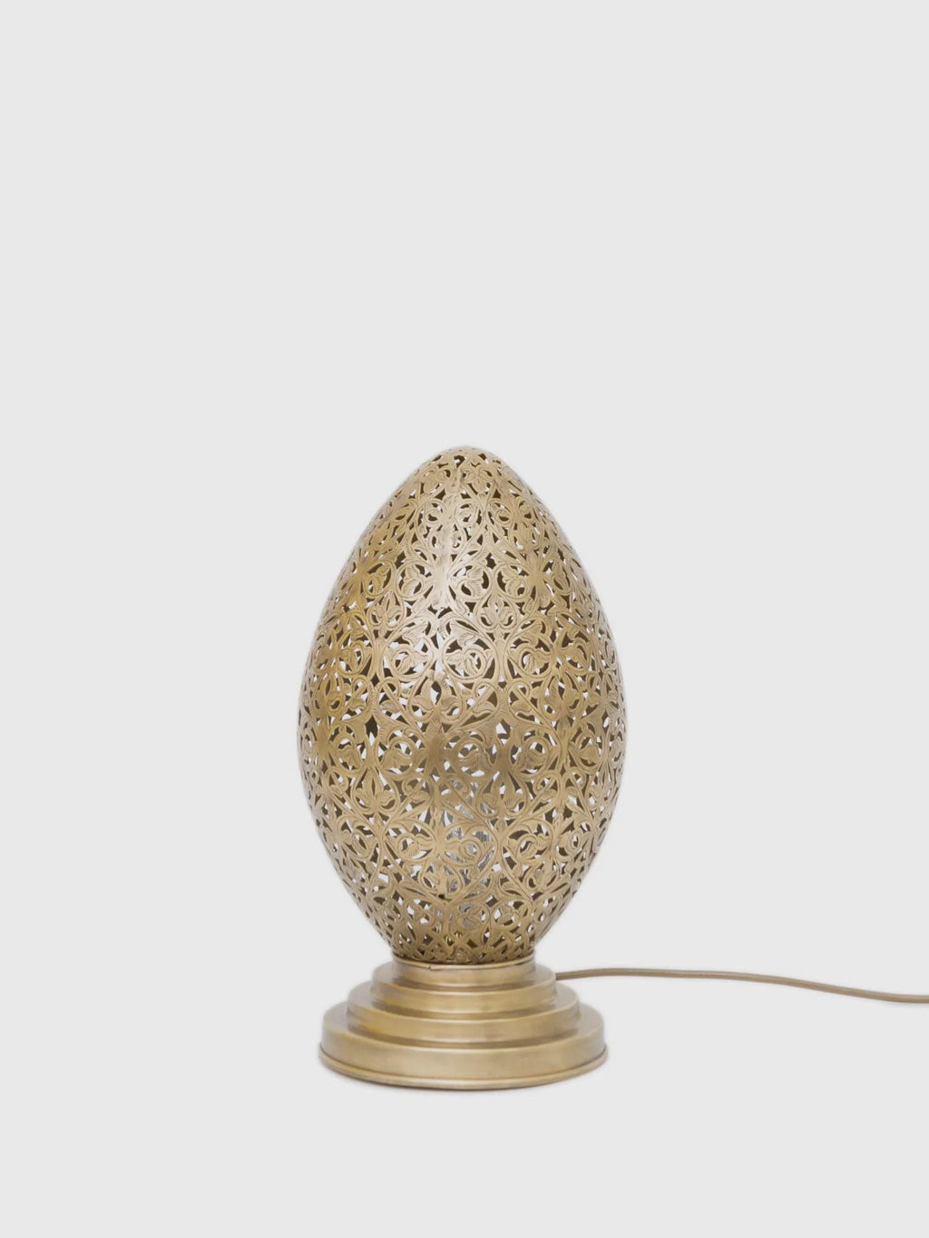 Handmade Moroccan Brass Table Lamp, Art Deco Night Light