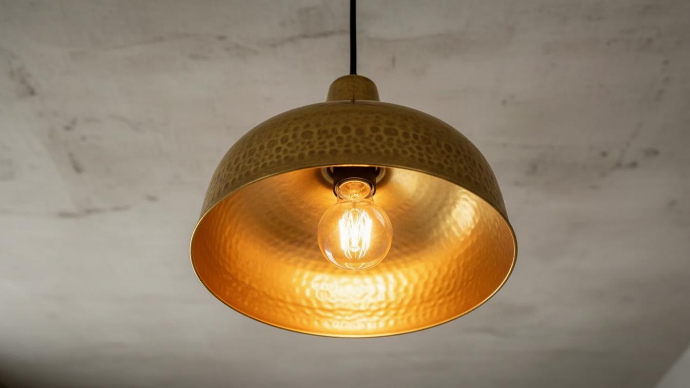 Moroccan Hammered Brass Pendant Light, Handmade Copper Dome Ceiling Fixture, Boho Island Kitchen Hanging Lamp