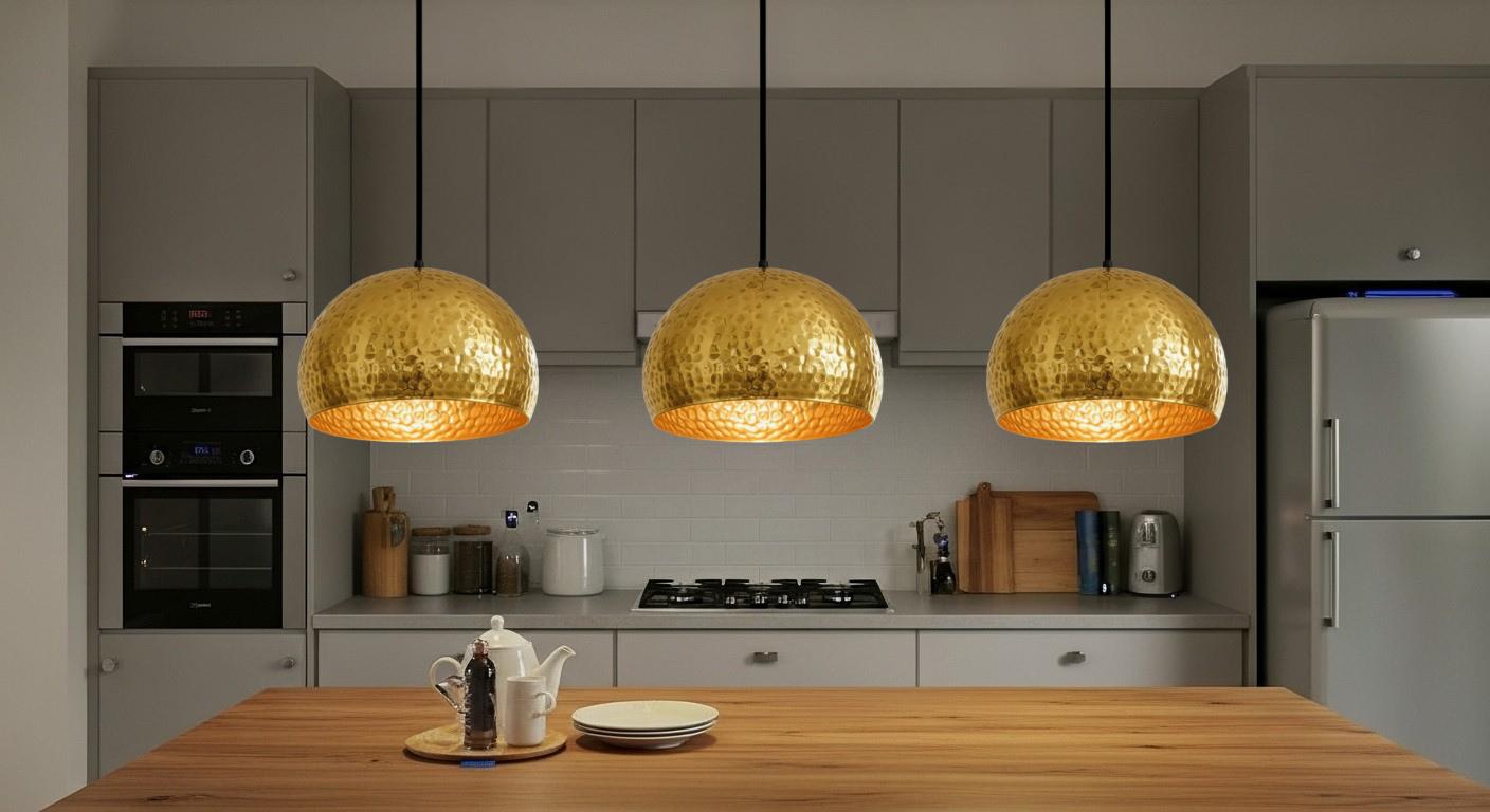 Handmade Copper Pendant Light – Hammered Moroccan Boho Lighting