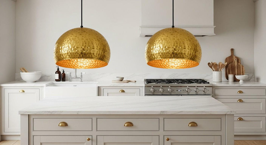 Handmade Copper Pendant Light – Hammered Moroccan Boho Lighting
