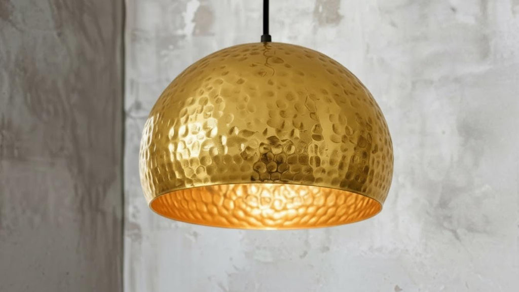 Handmade Copper Pendant Light – Hammered Moroccan Boho Lighting