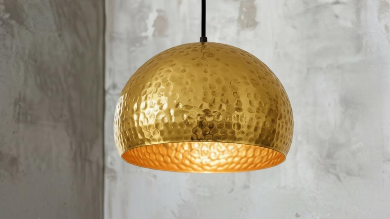 Handmade Copper Pendant Light – Hammered Moroccan Boho Lighting