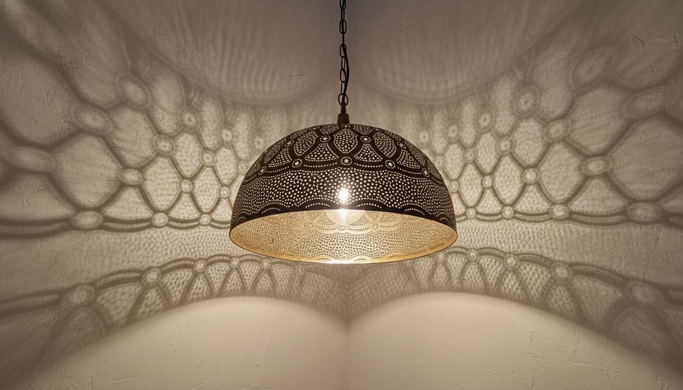 Simple Moroccan Brass Pendant Lamp – Handmade Hanging Light Fixture, Minimal Pendant Lighting ,Pendant Lighting ,Moroccan Light Fixtures