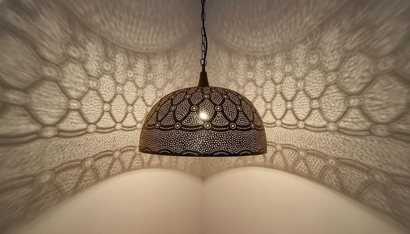 Simple Moroccan Brass Pendant Lamp – Handmade Hanging Light Fixture, Minimal Pendant Lighting ,Pendant Lighting ,Moroccan Light Fixtures