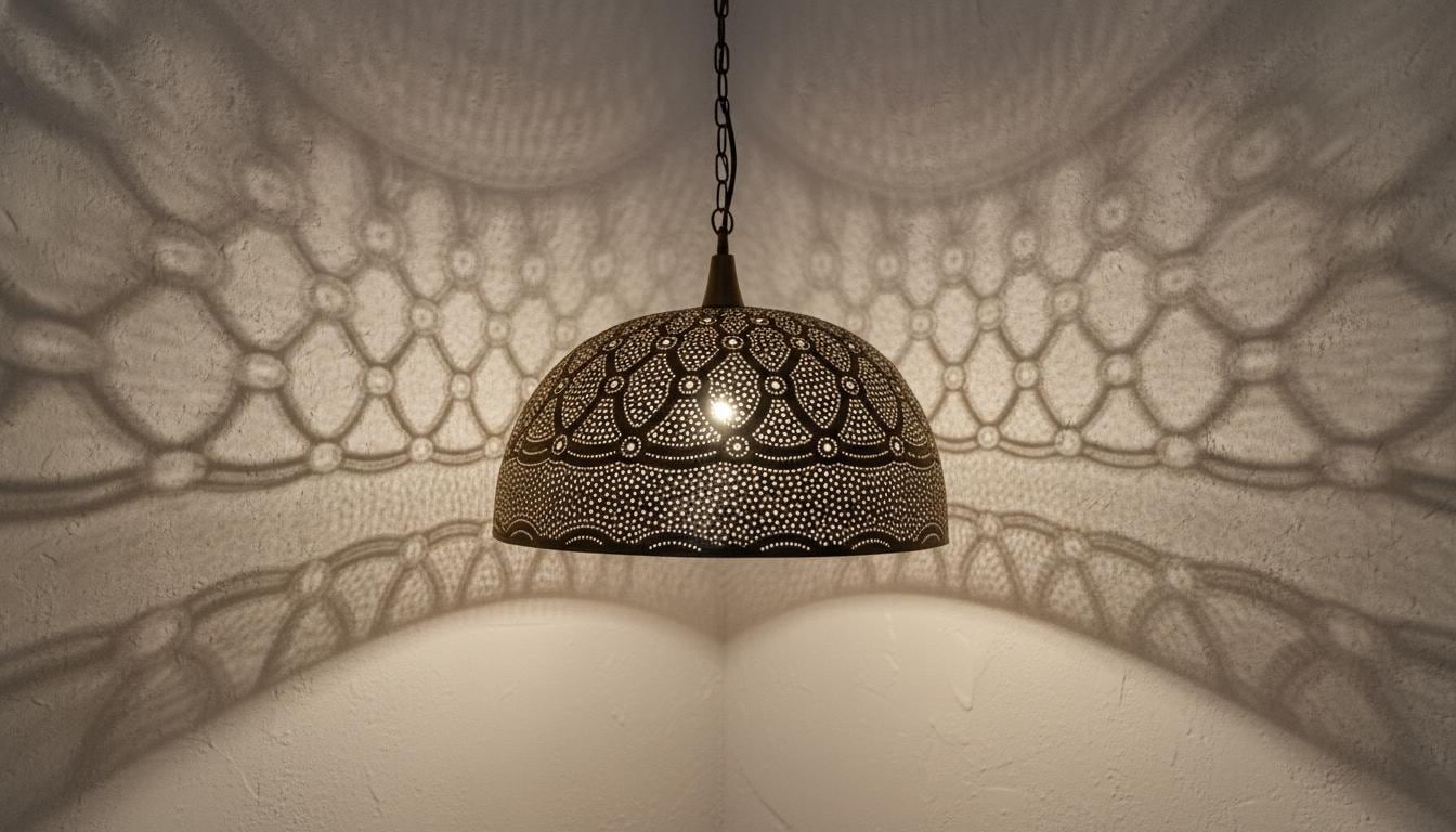 Simple Moroccan Brass Pendant Lamp – Handmade Hanging Light Fixture, Minimal Pendant Lighting ,Pendant Lighting ,Moroccan Light Fixtures