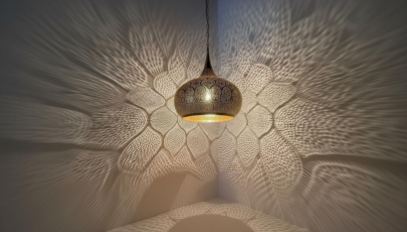 Moroccan Brass Pendant Light,Handcrafted Perforated Hanging Lamp,Handmade Hanging Light Fixture, Minimal Pendant Lighting ,Boho Ceiling Lamp