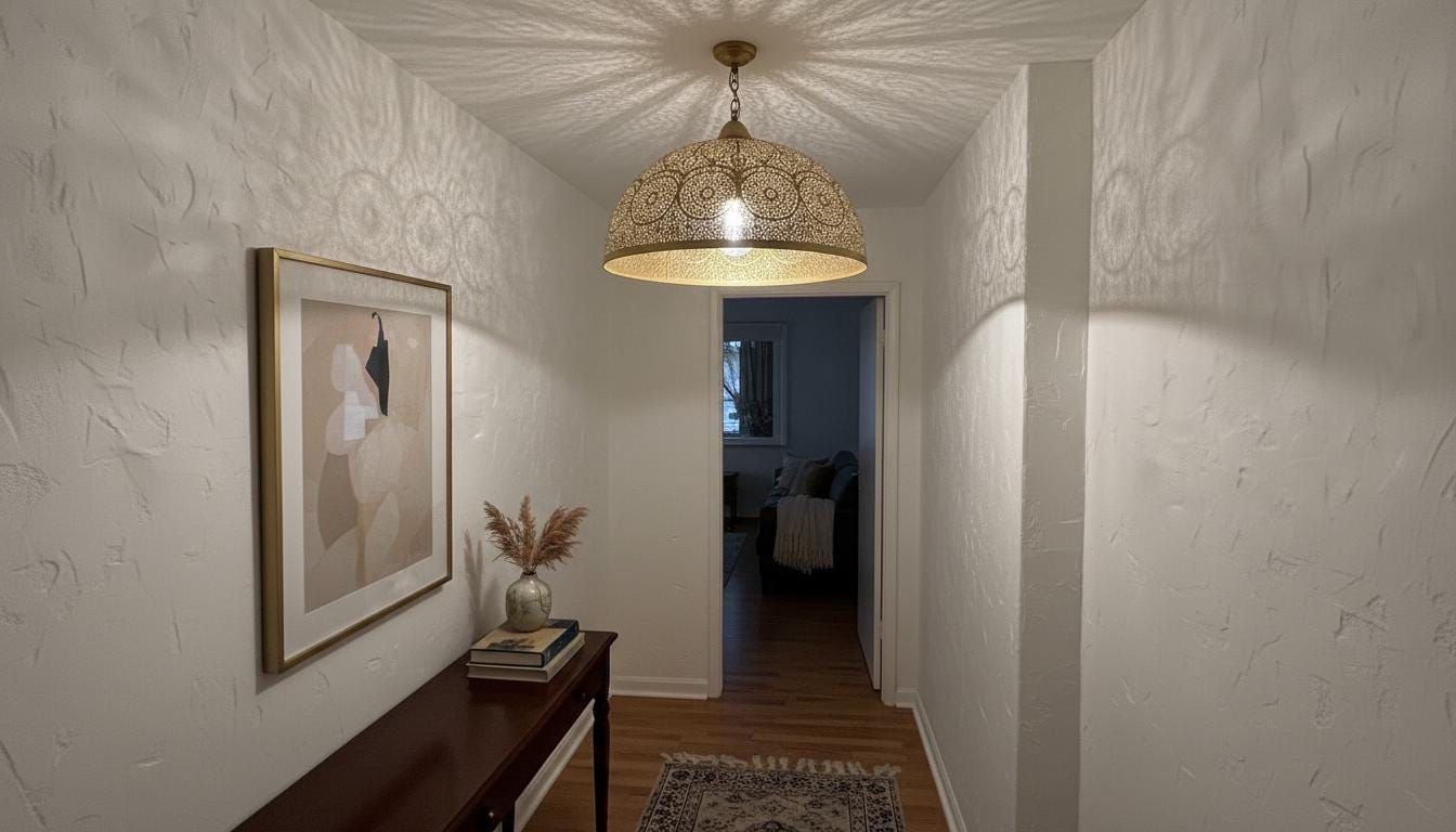 Moroccan Brass Pendant Light,Handcrafted Perforated Hanging Lamp,Handmade Hanging Light Fixture, Minimal Pendant Lighting ,Boho Ceiling Lamp