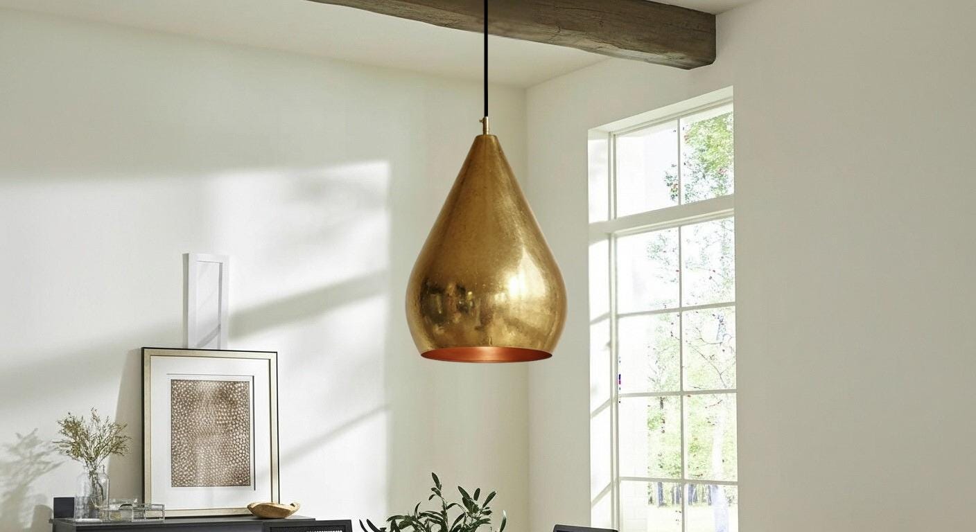 Handmade Hammered Copper Pendant Light - Rustic Copper Dome Pendant Light - Moroccan Boho Farmhouse Lamp - Rustic Chandelier Dining Room