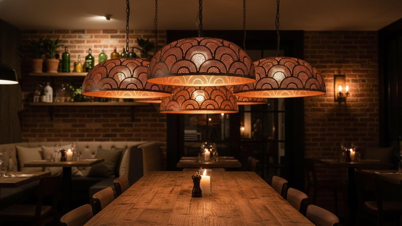 Moroccan Brass Pendant Light, Handcrafted Perforated Hanging Lamp,Ceiling Light,Hanging Lamp ,Lampshades Lighting New Home Decor Lighting ,