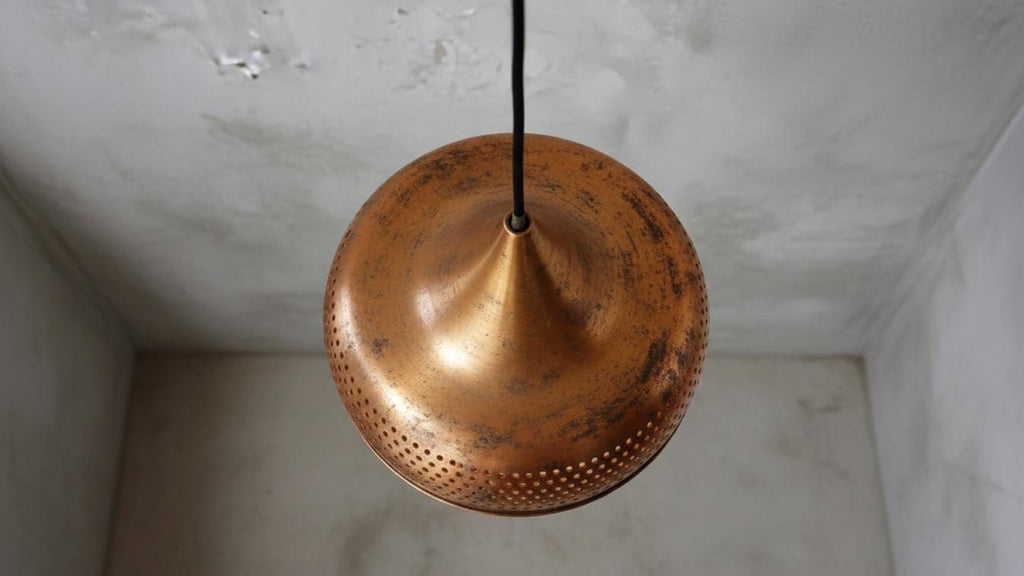 Copper Dome Pendant Light, Handmade Copper Ceiling Lamp, Aged Copper Pendant Lamp, Rustic Farmhouse Kitchen Island Lighting ,Dome Ceiling