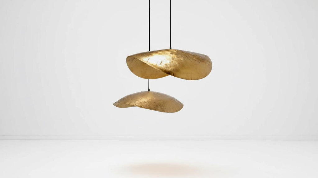 Hammered Brass Pendant Light: Moroccan Gold Leaf Handmade Fixture