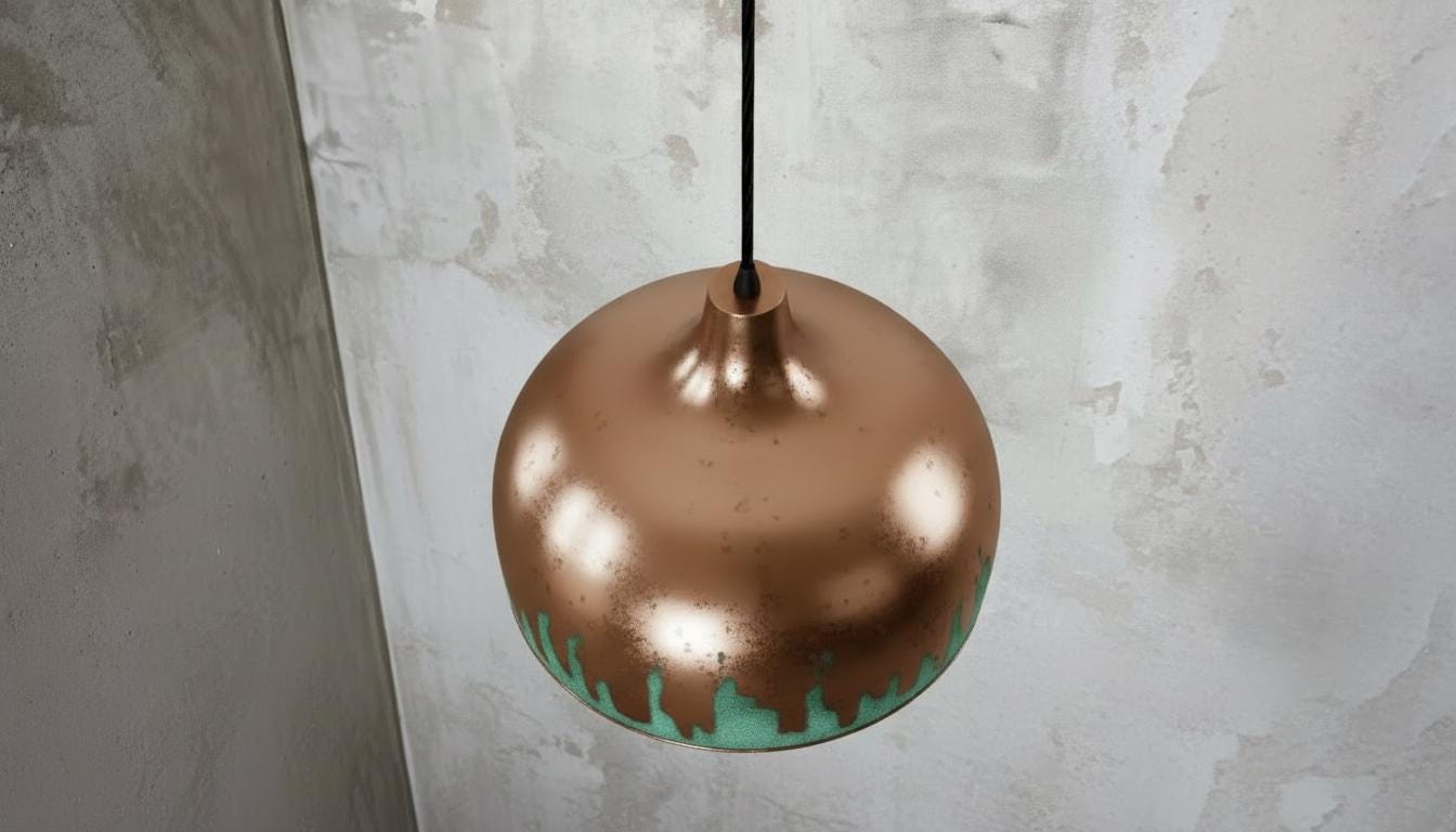 Verdigris Copper Pendant Light – Handmade Copper Dome Pendant Light – Green Patina Moroccan Ceiling Lamp –Rustic Farmhouse Lighting