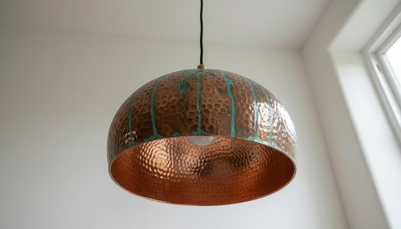 Oxidized pendant Copper Patina Light,Copper Patina Lamp, Hanging Pendant Lighting, Kitchen Island Lighting, Ceiling Light Fixture