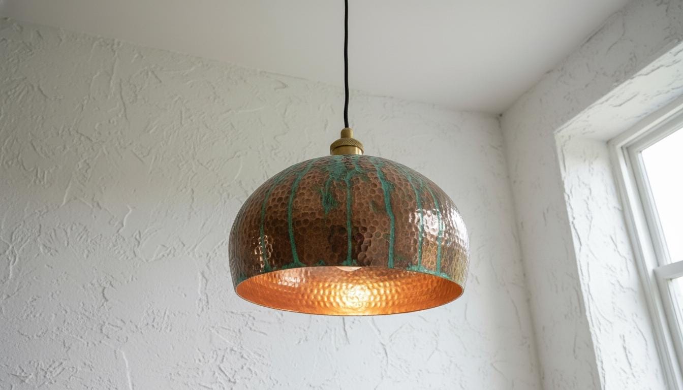 Oxidized pendant Copper Patina Light,Copper Patina Lamp, Hanging Pendant Lighting, Kitchen Island Lighting, Ceiling Light Fixture