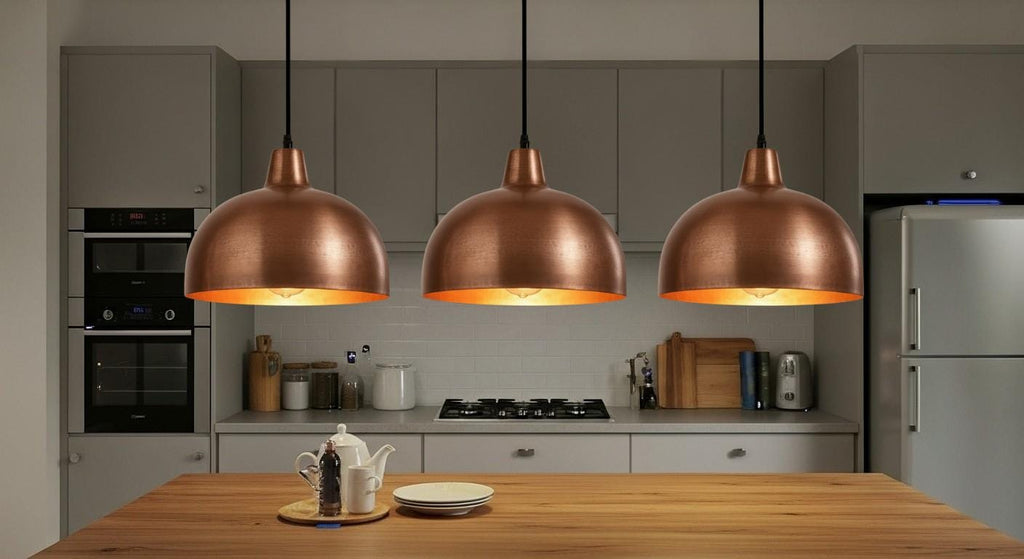 Handcrafted Copper Dome Pendant Light, Moroccan Perforated Ceiling Lamp