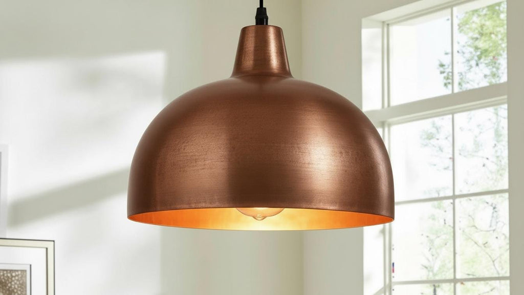 Handcrafted Copper Dome Pendant Light, Moroccan Perforated Ceiling Lamp