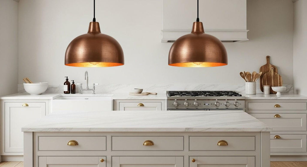 Handcrafted Copper Dome Pendant Light, Moroccan Perforated Ceiling Lamp