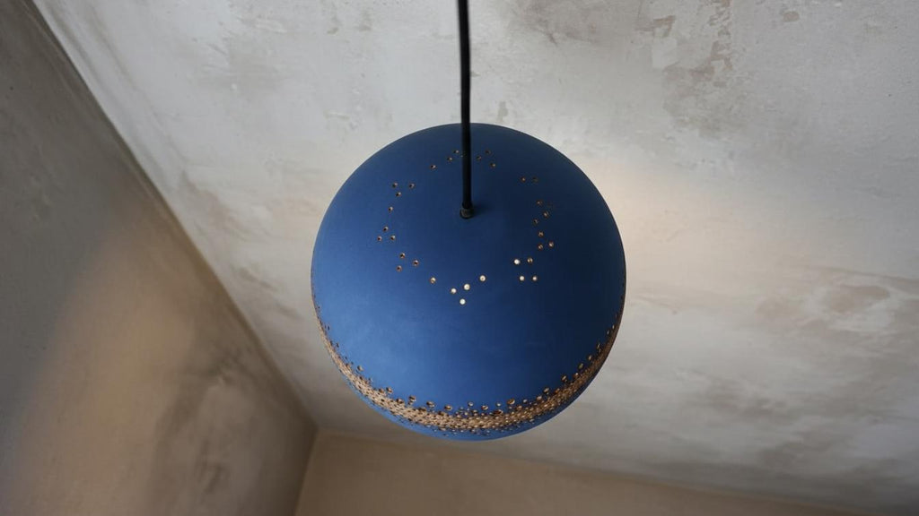 Blue Patina Copper Dome Pendant Light , Rustic Farmhouse Lighting, Hanging Pendant Lighting, Kitchen Island Lighting, Ceiling Light Fixture