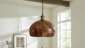 Oxidized Copper Dome Pendant Light – Handcrafted Moroccan Ceiling Fixture for Rustic Farmhouse Kitchen Island
