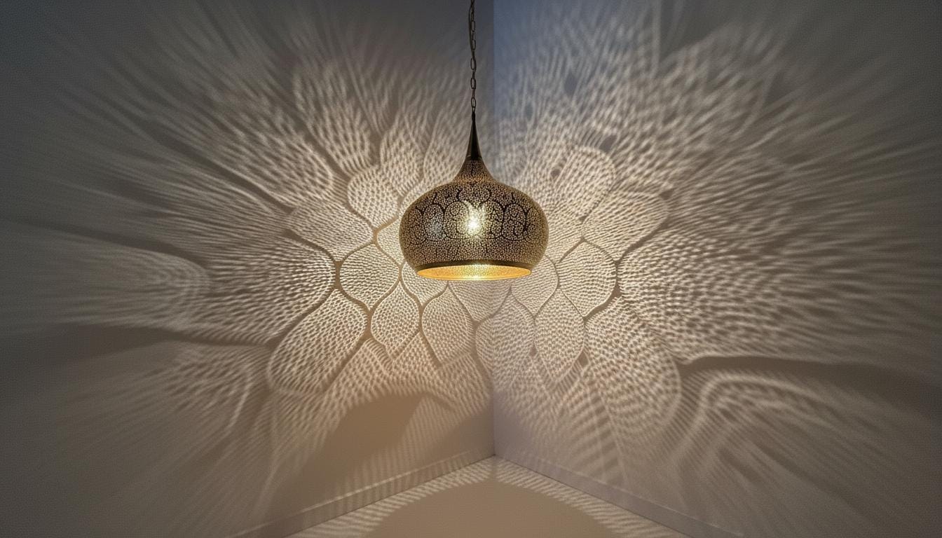 Moroccan Brass Pendant Light,Handcrafted Perforated Hanging Lamp,Handmade Hanging Light Fixture, Minimal Pendant Lighting ,Boho Ceiling Lamp
