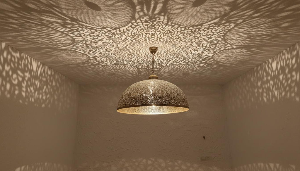 Moroccan Brass Pendant Light,Handcrafted Perforated Hanging Lamp,Handmade Hanging Light Fixture, Minimal Pendant Lighting ,Boho Ceiling Lamp