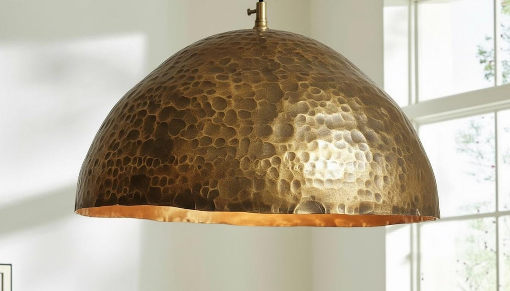 Handcrafted Oxidized Copper Dome Pendant Light Moroccan Ceiling Fixture Rustic Farmhouse Kitchen Island Hanging Light