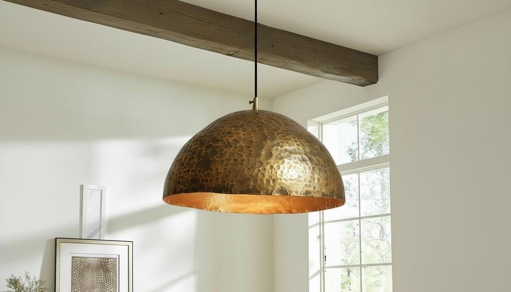 Handcrafted Oxidized Copper Dome Pendant Light Moroccan Ceiling Fixture Rustic Farmhouse Kitchen Island Hanging Light
