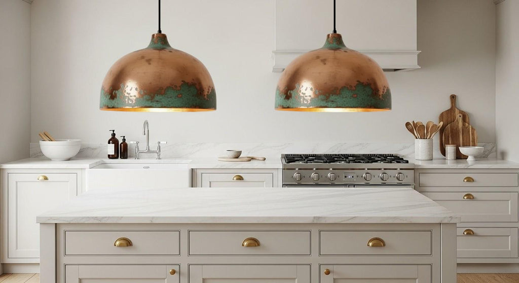 Handmade Copper Dome Pendant Light, Moroccan Perforated Lighting