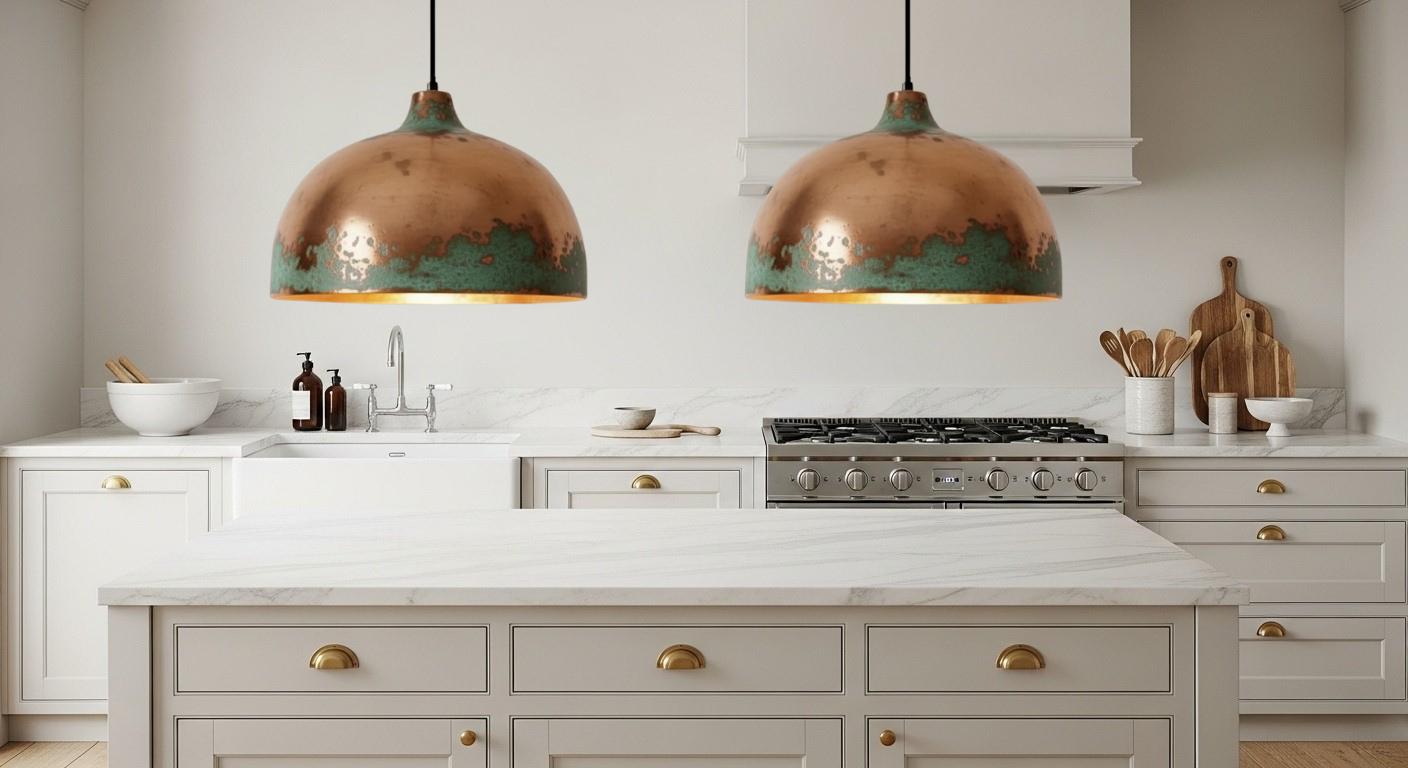 Handmade Copper Dome Pendant Light, Moroccan Perforated Lighting