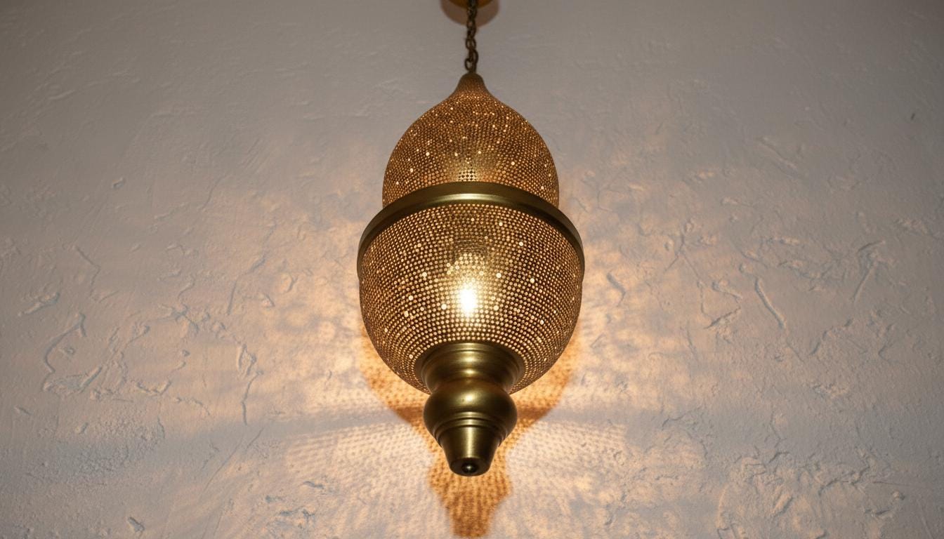 Moroccan Brass Pendant Light, Hanging Ceiling Lamp, Home Decor