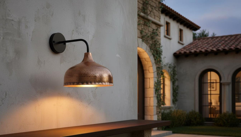 Perforated Oxidized Copper Wall Lamp – Handmade Green Patina Wall Sconce, Vintage Moroccan Pierced Brass-Style Light, Handcrafted Wall Fixture