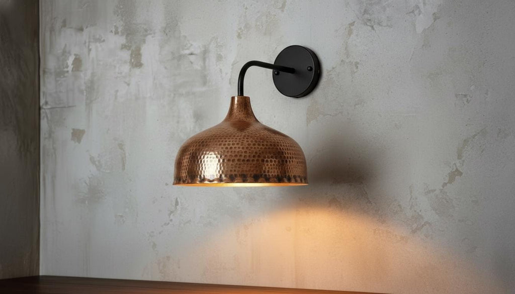 Perforated Oxidized Copper Wall Lamp – Handmade Green Patina Wall Sconce, Vintage Moroccan Pierced Brass-Style Light, Handcrafted Wall Fixture