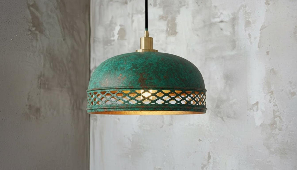 Oxidized Copper Dome Pendant ,Green Patina Copper Dome Pendant Light,Rustic Farmhouse Kitchen Lamp,Modern Copper Ceiling Dome Pendant Lamp