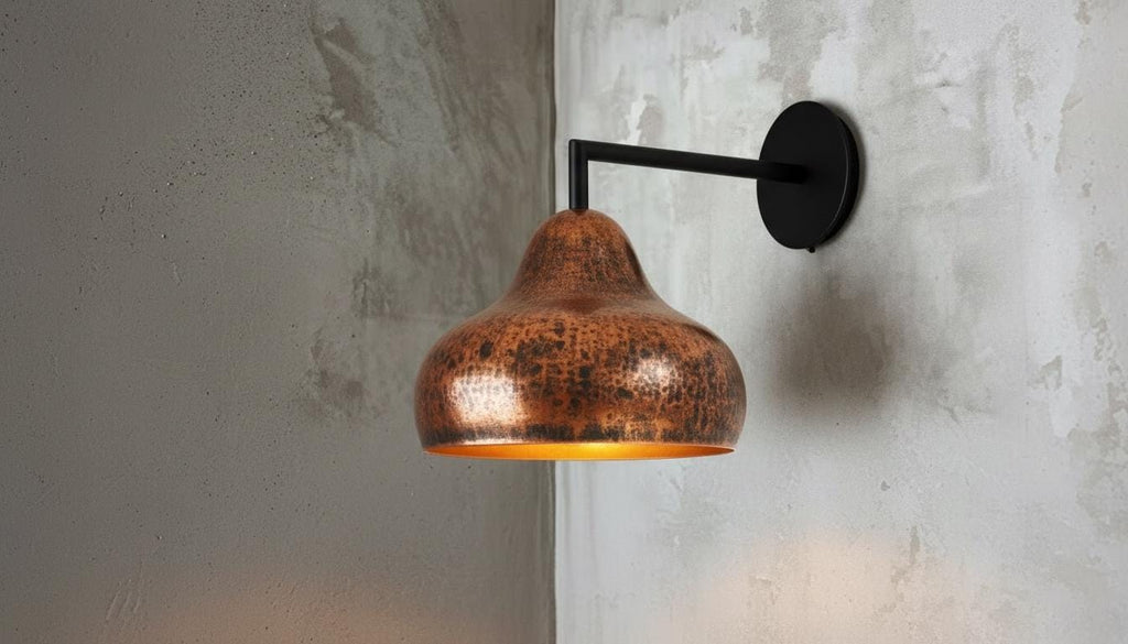 Hand Hammered Copper Wall Sconce -Moroccan Boho Lighting  - Dome wall Light Sconce - Handmade Green Patina Lighting
