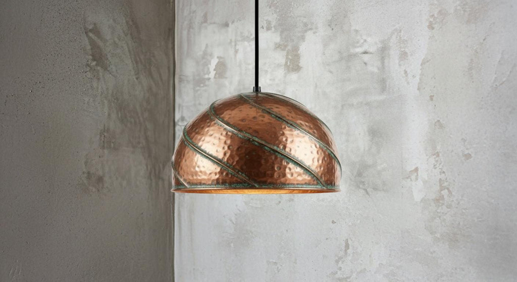 Handmade Green Verdigris Copper Pendant Lamp – Handmade Copper Dome Pendant Light – Green Patina Moroccan Ceiling Lamp – Farmhouse Lighting
