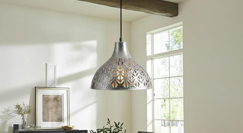 Silver Brass Pendant Lamp, Handmade Brass Dome Pendant Light, Hanging Ceiling Lamp , Dome Lamp ,Moroccan Lamp,Rustic Kitchen Island Lighting