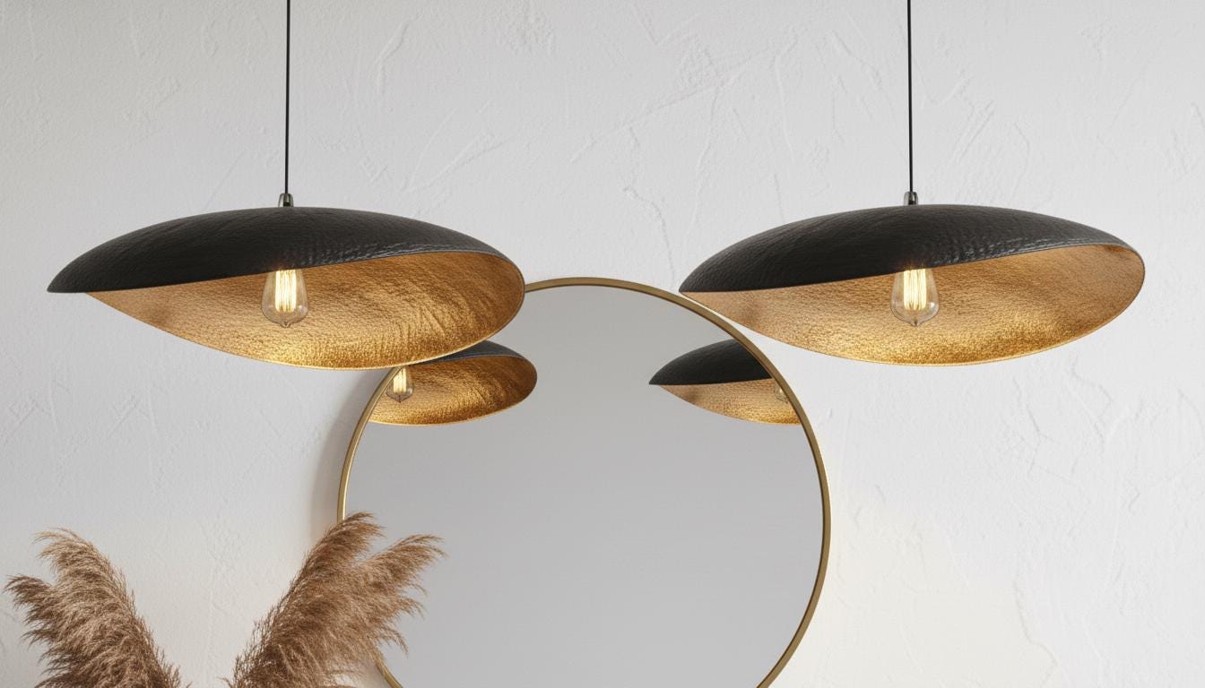 Black Modern Copper Dome Pendant Light,Hammered Brass Pendant Light ,Moroccan Gold Leaf Handmade Fixture ,Rustic Chandelier