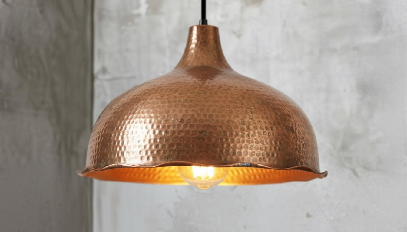 Handmade Hammered Copper Pendant Light - Rustic Copper Dome Pendant Light - Moroccan Boho Farmhouse Lamp - Rustic Chandelier Dining Room