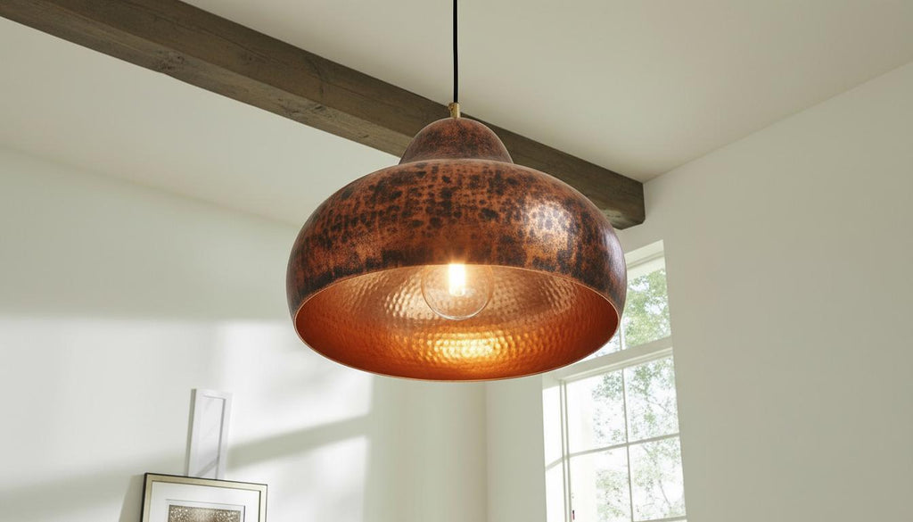 Handmade Copper Dome Pendant Light ,Oxidized Copper Dome Pendant, Organic Modern Ceiling Lamp for Farmhouse Kitchen Lighting Decor