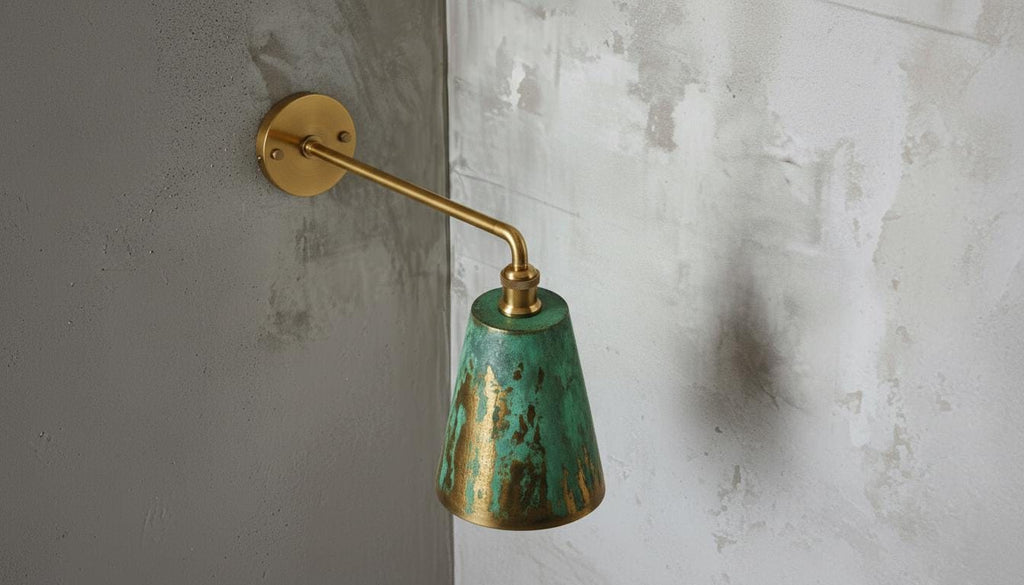 Handmade Oxidized Copper Wall Sconce, Green Patina Dome Wall Lamp, Moroccan Rustic Farmhouse Wall Light Fixture, Vintage Artisan Lighting