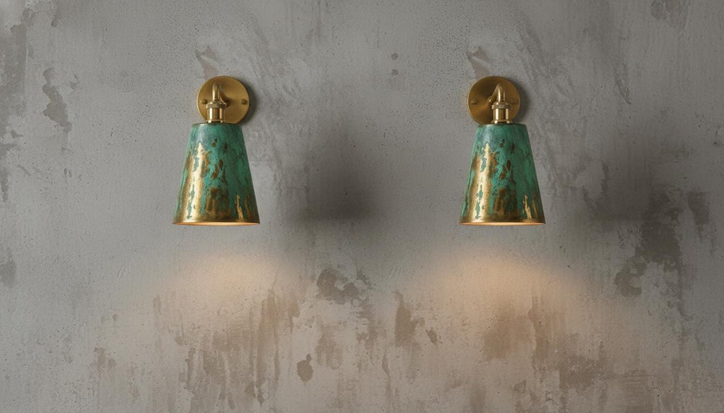 Handmade Oxidized Copper Wall Sconce, Green Patina Dome Wall Lamp, Moroccan Rustic Farmhouse Wall Light Fixture, Vintage Artisan Lighting