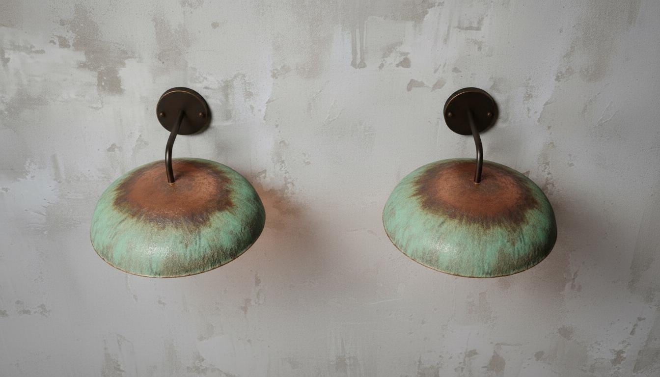 oxidized copper light

copper wall sconce

green patina lamp

patina wall sconce

moroccan wall lamp

handmade wall light

rustic wall lighting

farmhouse wall sconce

dome wall lamp

copper wall light

boho wall sconce

vintage wall lamp

artisan wall sconce