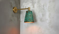 Handmade Copper Wall Sconce, Green Patina, Moroccan Boho Lighting