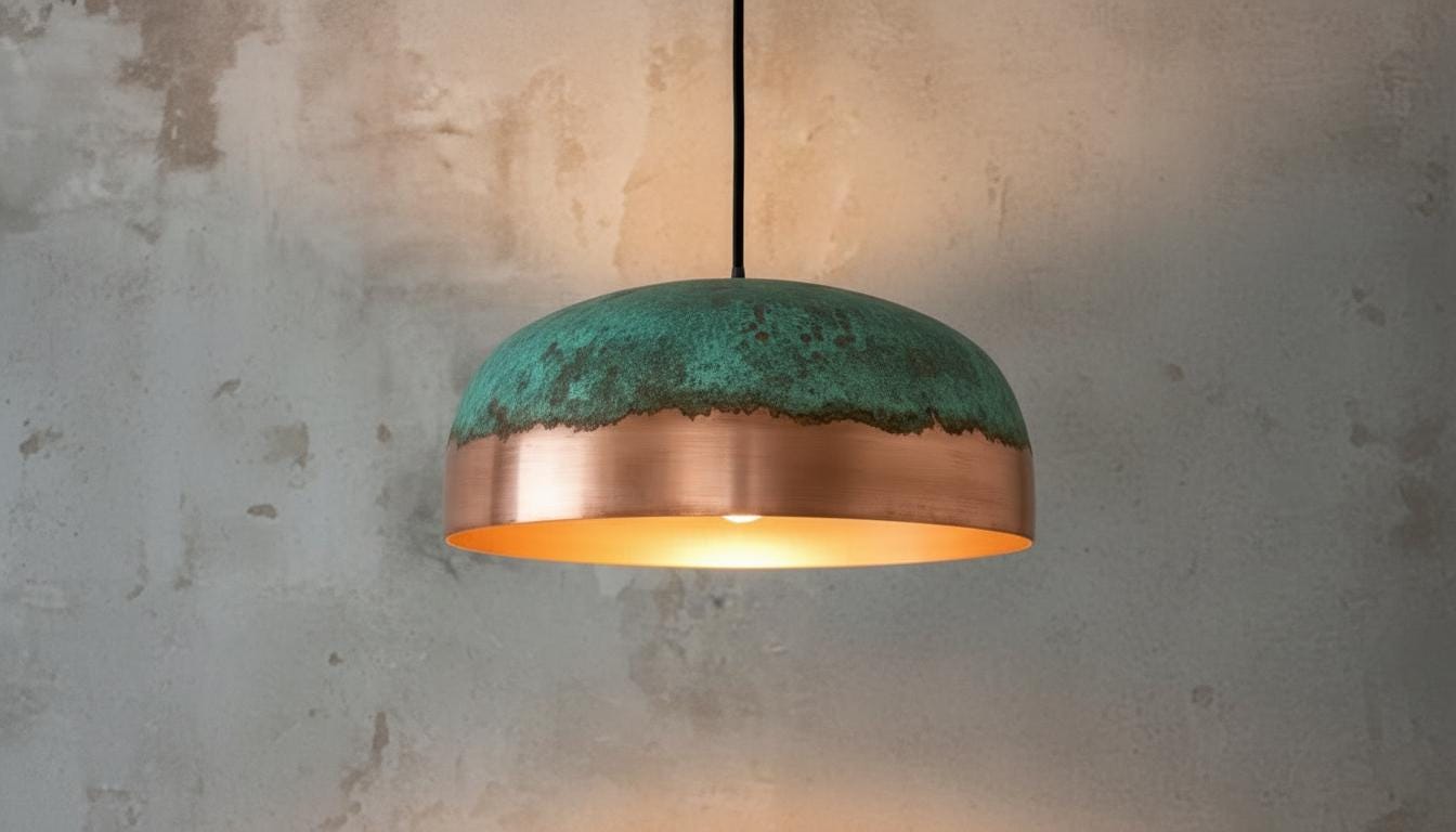 Oxidized pendant Copper Patina Light,Copper Patina Lamp, Hanging Pendant Lighting, Kitchen Island Lighting, Ceiling Light Fixture