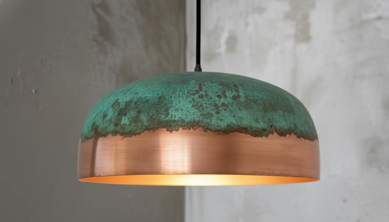 Oxidized pendant Copper Patina Light,Copper Patina Lamp, Hanging Pendant Lighting, Kitchen Island Lighting, Ceiling Light Fixture