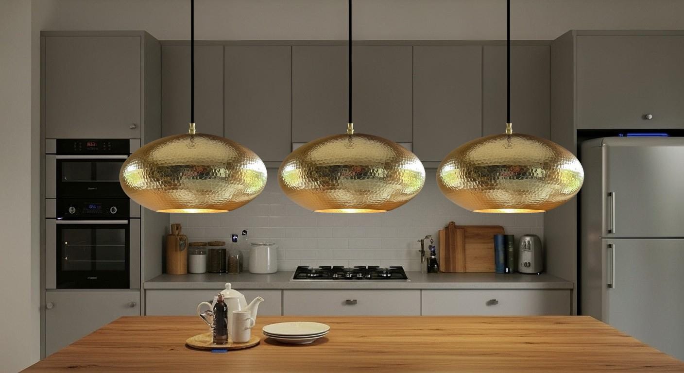 Modern Brass Ceiling Dome Pendant Lamp ,Moroccan Brass Lamp,Hanging Lighting,Dome Lampshades,Rustic Kitchen Island Light, Farmhouse Lighting