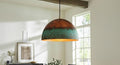 Dome Pendant Lamp ,Farmhouse lighting ,Patina Light fixture ,Hanging Brass Light,Brass Rustic Chandelier,Green Patina Brass Pendant Light
