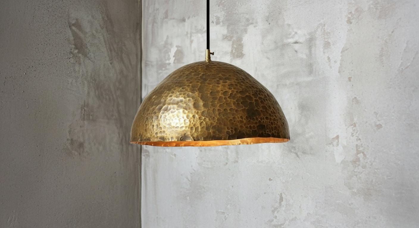 Handcrafted Oxidized Copper Dome Pendant Light Moroccan Ceiling Fixture Rustic Farmhouse Kitchen Island Hanging Light